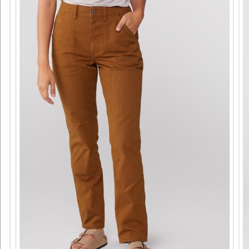 REI canvas double knee workwear pants size 12